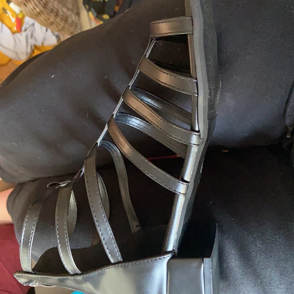 Black size ten sandals Brand new never worn